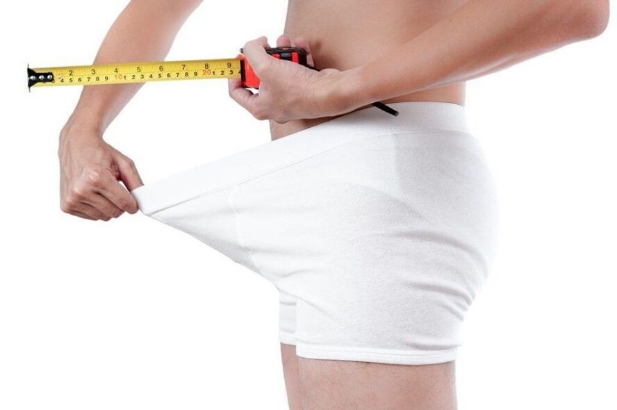 mjerenje penisa prije vježbi za povećanje